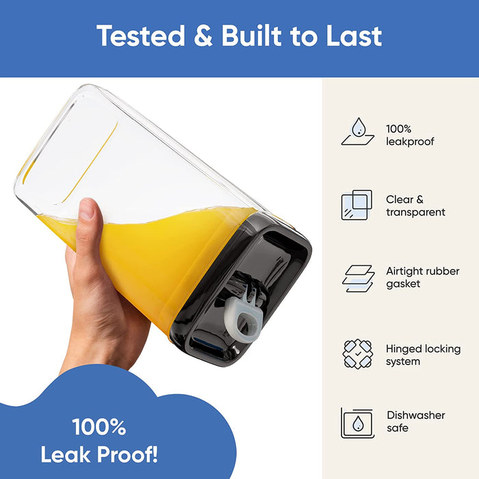 Airtight Food Storage Containers Set for Home Organization - 7 Piece Largest Flip Lock Airtight Set w/ more Capacity - BPA Free Plastic Dry Food Storage Containers with Lids