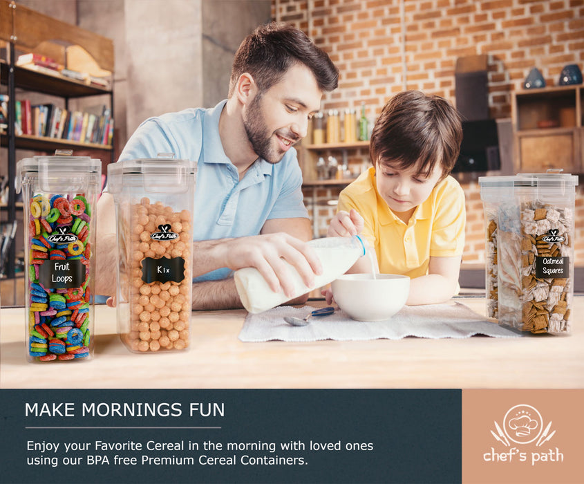 Cereal Containers Storage Set Large - Pack of 3 (4L,135.2 Oz), Airtight Food Storage Containers for Kitchen & Pantry Organization, Cereal Storage Container Set for Crunchiness, BPA Free Dispenser Keepers