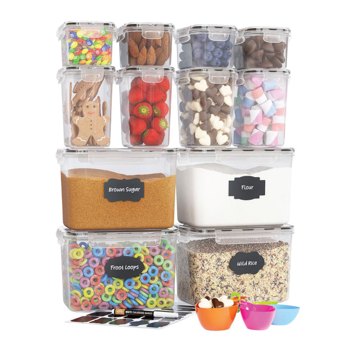 Airtight Food Storage Containers for Pantry Organization and Storage (12 PC Set) - BPA Free Baking Storage Containers Set- Kitchen Bulk Food Canisters for Sugar, Flour & Baking Supplies by Chef's Path