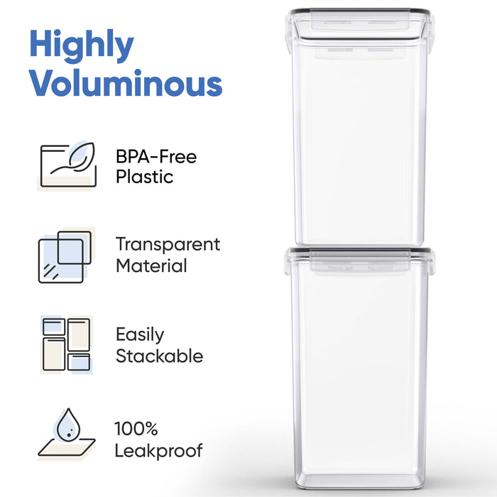 Extra Large Tall Food Storage Containers (6.5L, 220oz