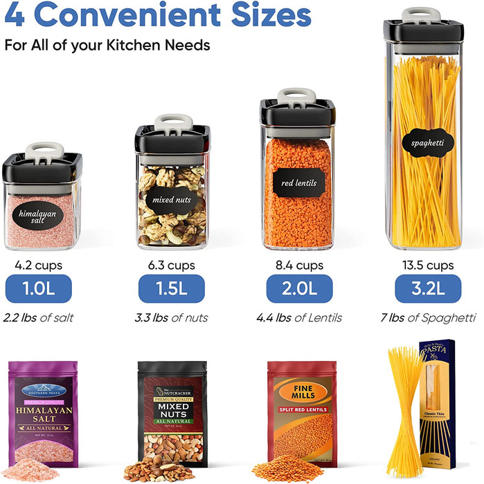 Airtight Extra Large Food Storage Containers Set 3.2L of 4 All