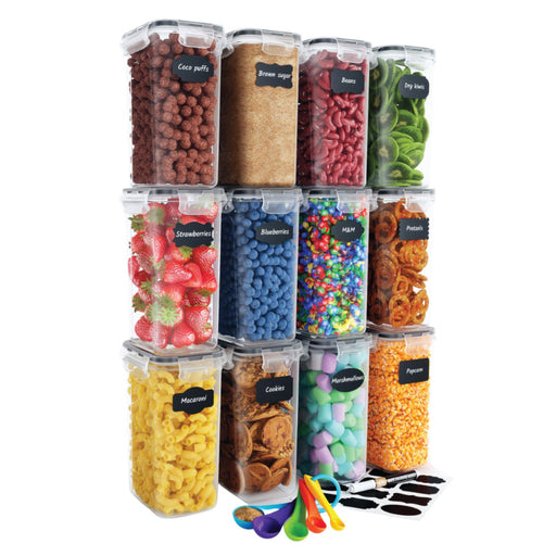 Cereal Container Storage Set - Airtight Food Storage Containers, Kitchen &  Pantry Organization, 8 Labels, Spoon Set & Pen, Great for Flour - BPA-Free  Dispenser Keepers (135.2oz) - Chefs Path 