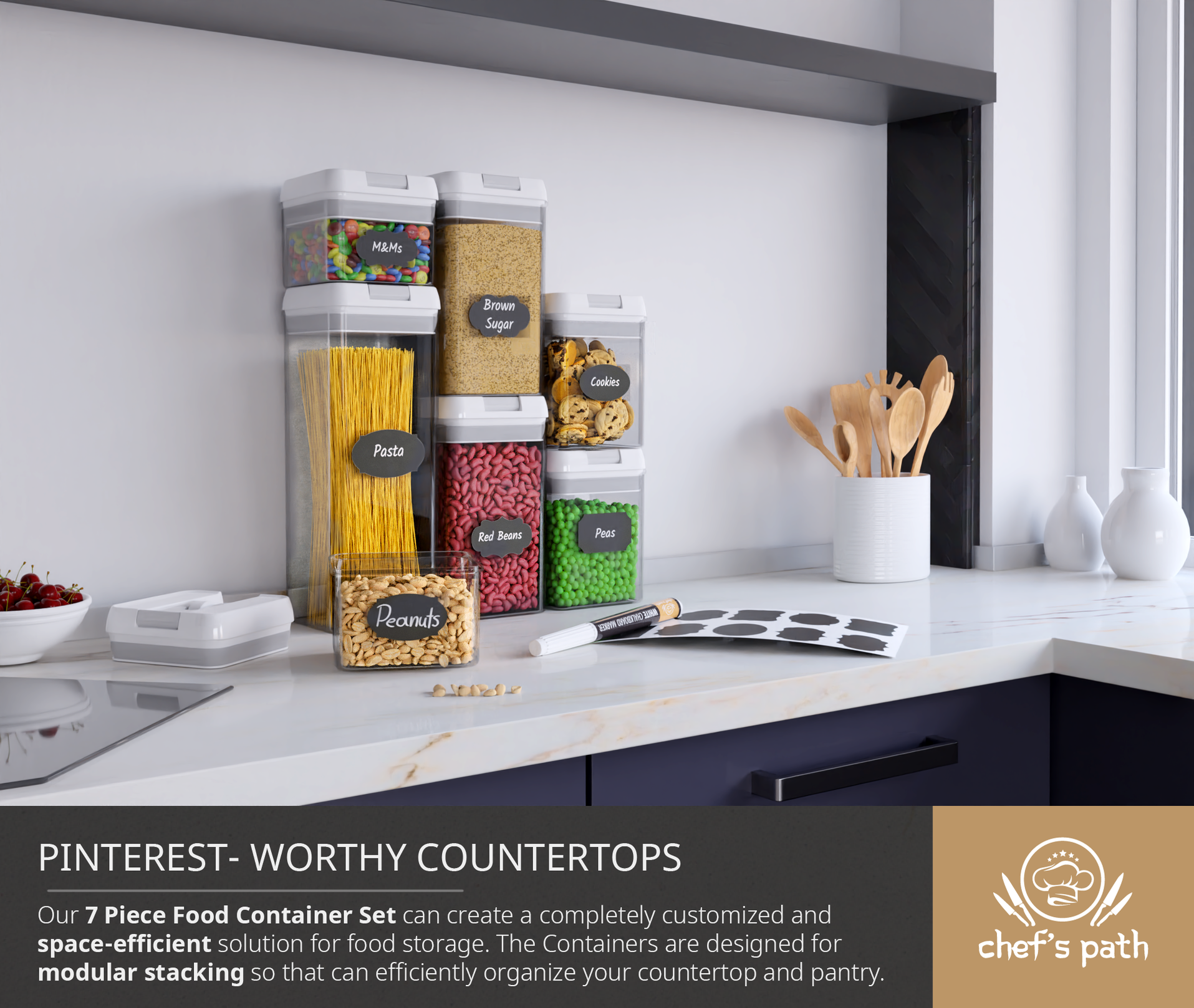 Airtight Food Storage Containers for Kitchen & Pantry Organization and ...