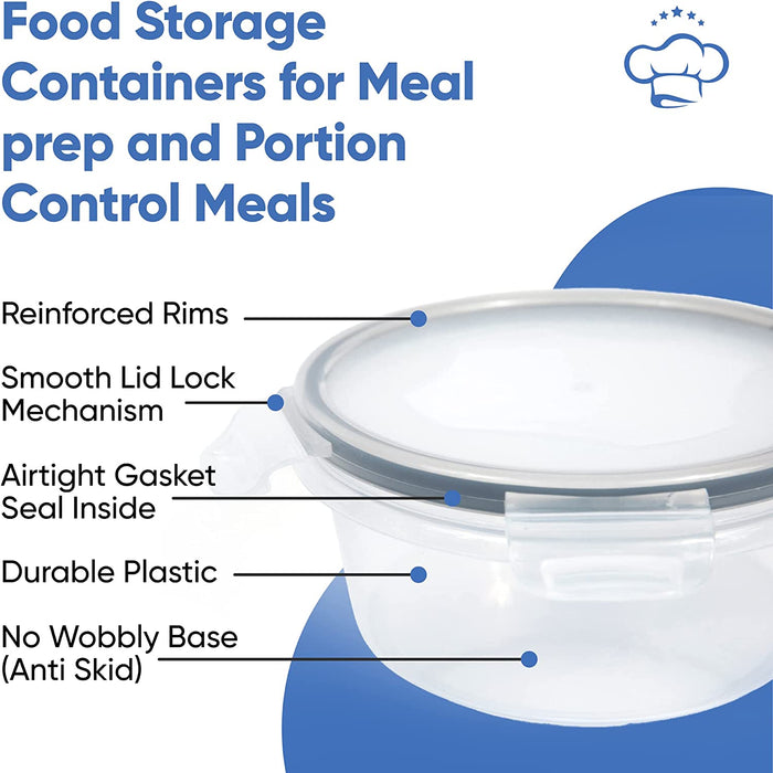 32 Piece Food Storage Containers Set with Easy Snap Lids (16 Lids + 16 Containers) - Airtight Plastic Containers for Pantry & Kitchen Organization - BPA-Free Food Containers with Free Labels & Marker