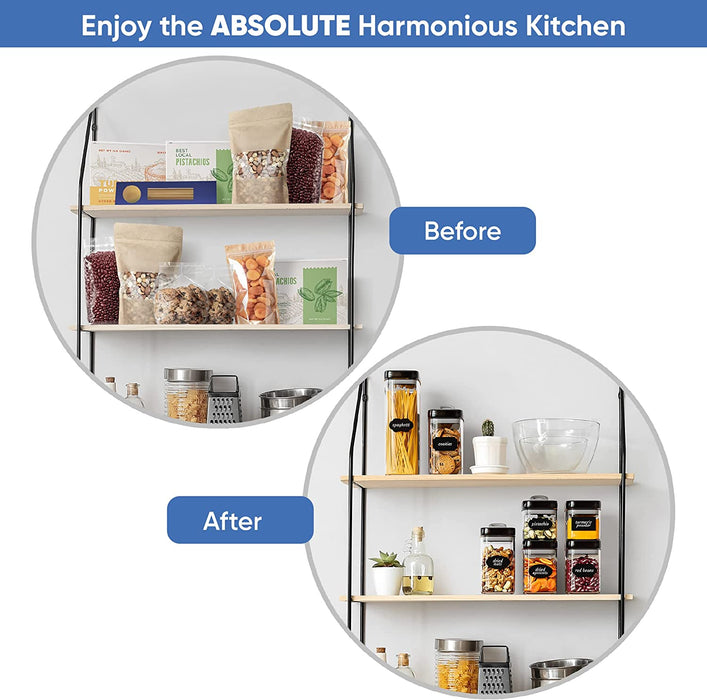 HOMESTO Airtight Plastic Food Storage Set of 7 Pantry Containers