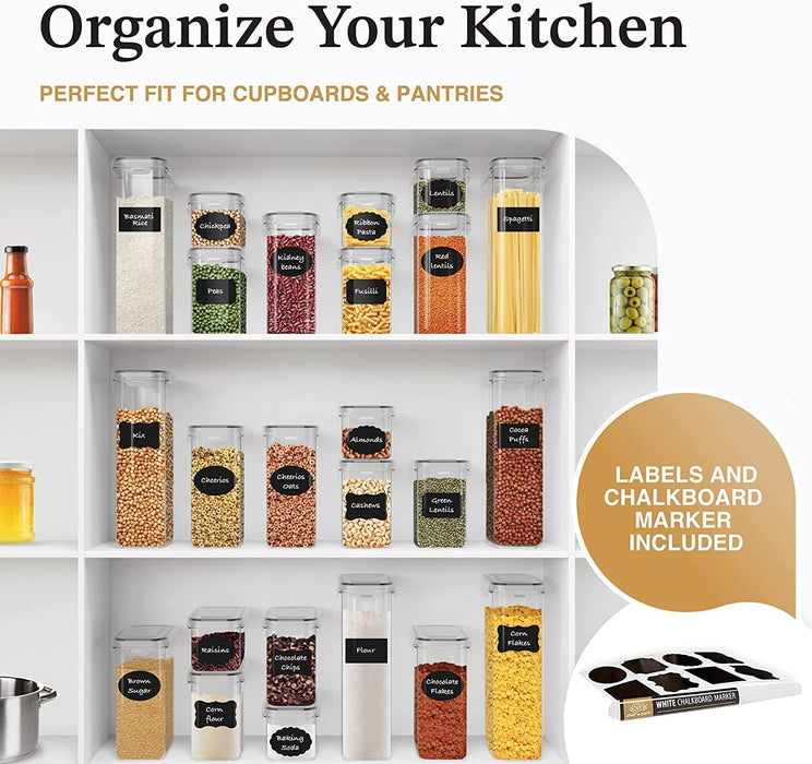 Chef's Path Airtight Food Storage Container Set - 24 Piece, Kitchen & Pantry  Organization, BPA-Free, Plastic