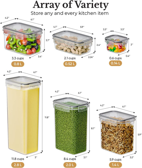 Chef's Path Airtight Food Storage Container Set with Lids - Superior Variety Pack of 36 for Kitchen & Pantry Organization, BPA Free Kitchen Storage Containers for Cereal, Flour &, Sugar