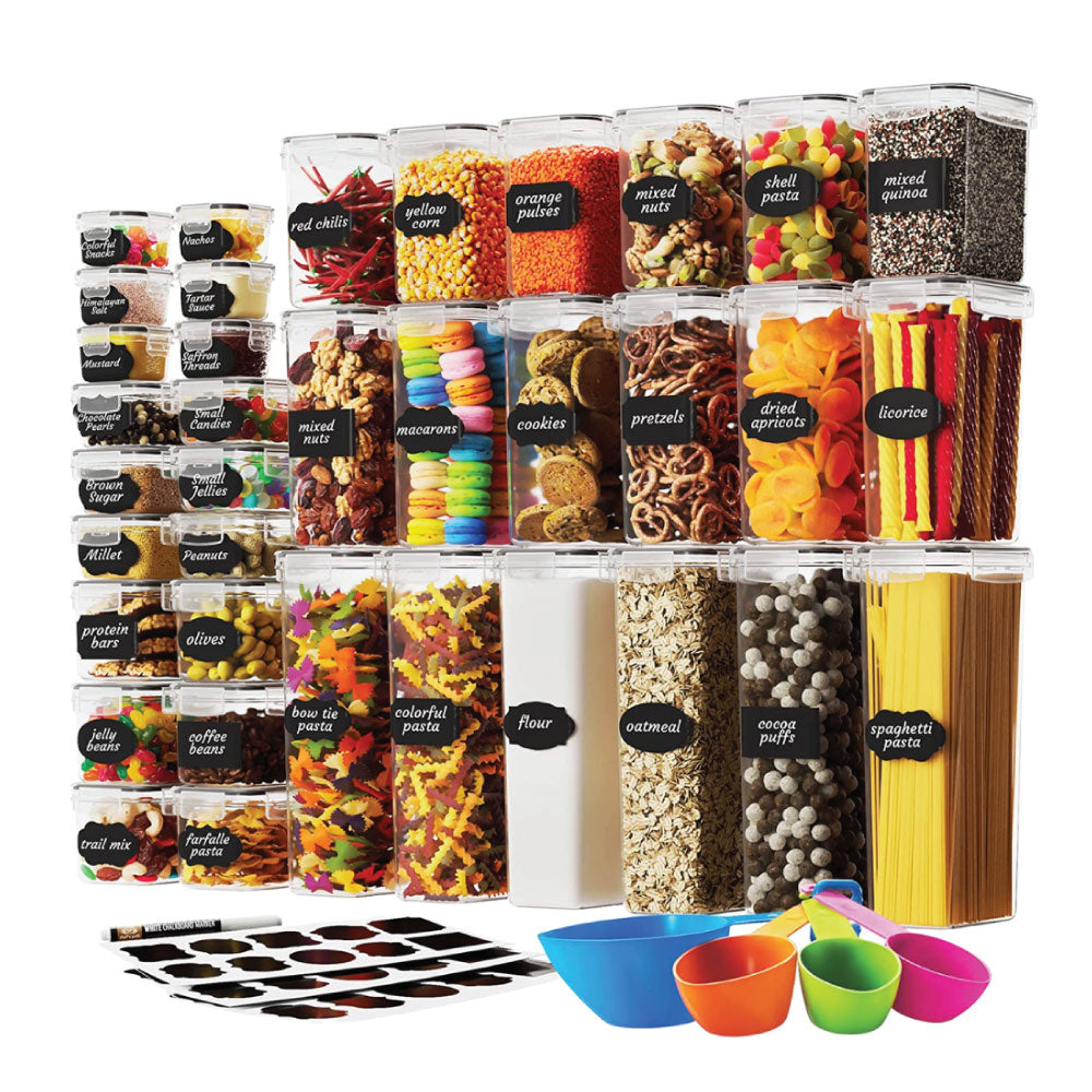 28 Pack Airtight Food Storage Container Set, Pantry kitchen organization  and Sto