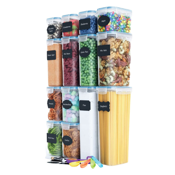 Airtight Food Storage Containers with Lids 14 PC - Plastic Kitchen Storage  Containers for Pantry Organization and Storage - Cereal, Rice, Pasta, Flour