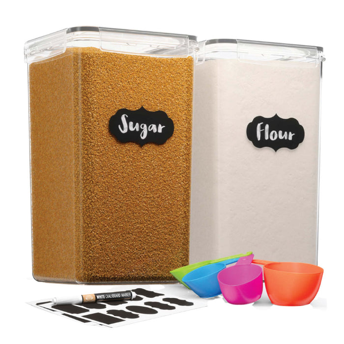Set of 2 Extra Large 6.5L Food Storage Containers with Airtight Lids
